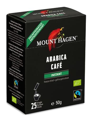 Mount Hagen Bio FT Naturland Instant Kaffee Sticks, 25x2g, entkoffeiniert