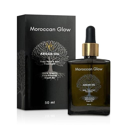 Moroccan Glow® Arganöl Haaröl Bio kaltgepresst – Haarpflege für trockene Haare & Locken – Hair Oil Serum gegen Spliss, Kopfhaut & Feuchtigkeit – Natürliches Öl für Haar & Haut Bio Öko Vegan