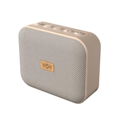 Marley House of Jammin Tragbarer Mini Bluetooth Lautsprecher - Kabelloser Lautsprecher mit 14 Std. Spielzeit, IPX5 Spritzwasserschutz & Freisprechfunktion - kompakt, nachhaltig gefertigt, Crème Bio Öko