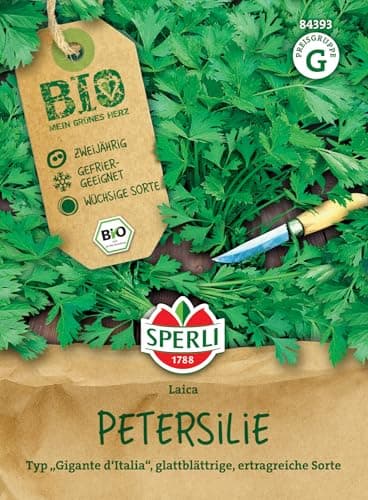 Sperli BIO Petersiliensamen, glatt 84393 - glattblättrige und ertragreiche Sorte - Inhalt für 250 Pflanzen - Kräutersamen, Samen Kräuter, Saatgut Bio Öko