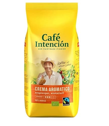 Fairtrade J.J.Darboven Café Intención Aromatico Café Crema, Bio-Kaffee, Ganze Bohne - 1kg - 4x Bio Öko