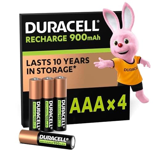 Duracell Akku AAA, wiederaufladbare Batterien AAA, 4 Stück, Unsere Nr. 1 - längste Haltbarkeit pro Aufladung, vorgeladen Öko