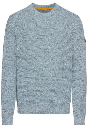 camel active Herren Rundhals Pullover aus Baumwolle Hellblau, Menswear-L