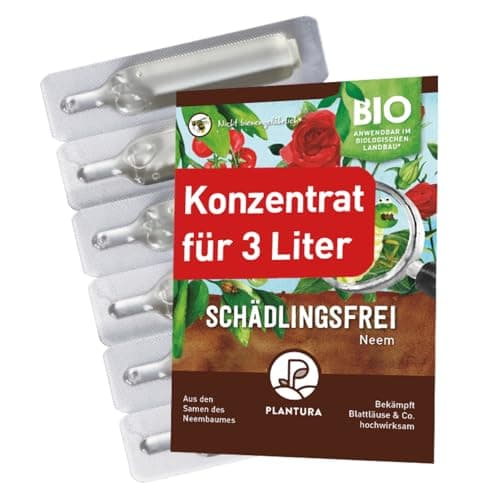 Plantura Bio-Schädlingsfrei Neem, effektive Schädlingsbekämpfung mit Neem, gegen Blattläuse, Thripse & Co. an Gemüse, Kräutern & Zierpflanzen, 9 ml Konzentrat für bis zu 3 L (36 m²) Bio
