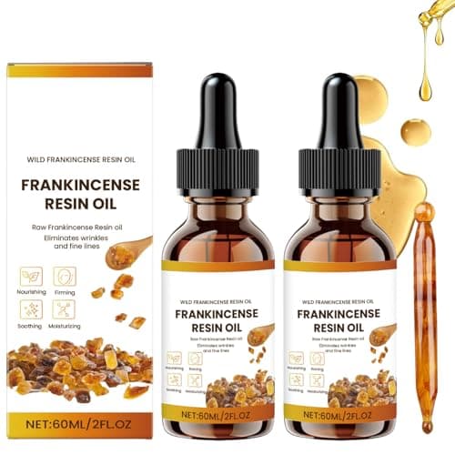 2Pcs Frankincense Oil Weihrauchöl Bio für Haut Weihrauch Öl Frankincense Essential Oil Weihrauch Öl für Diffusoren,Hautpflege, Haarpflege,Massage, Bad mit 1 Akupressurstab(60ml) Bio