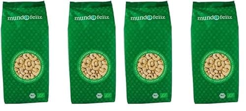 Mundo Feliz Ganze Cashew-Nüsse aus Bio-Anbau, 2 x 500 g (Packung mit 2) Bio Vegan