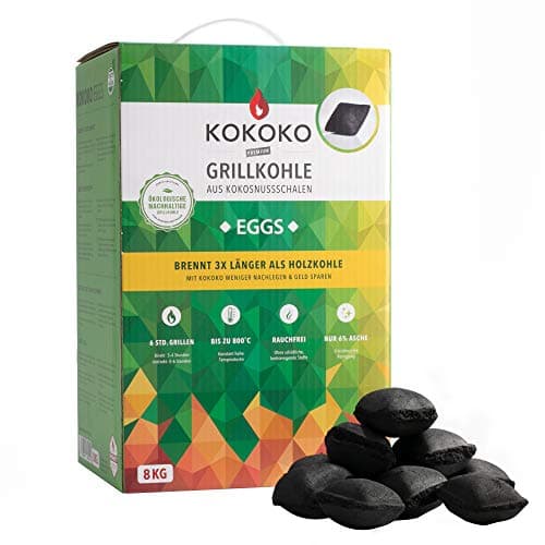 McBrikett KOKOKO EGGS Premium Grillkohle, 8 kg Bio Kokos Grillbriketts Bio Öko