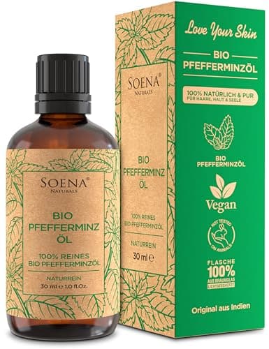 BIO PFEFFERMINZÖL | Natürlich & Pur - Ätherisches Öl | Minzöl - Fördert das Haarwachstum – Haaröl bei Haarausfall | Aromatherapie - Lindert Kopfschmerzen | Therapeutisches Öl Bio Öko Vegan