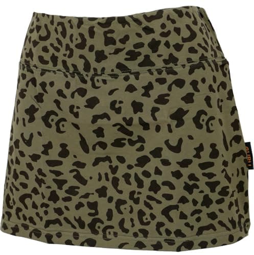 GURU SHOP Minirock aus Bio-Baumwolle, Hüftschmeichler, Organic Yoga Rock - Olive, Damen, Size:L/XL Bio