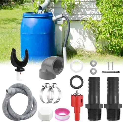 Regenwassersammler Fallrohre 70–110mm, Regentonnen Anschluss Set mit Schlauch & Montagezubehör, Regensammler für Regentonne, Fallrohr Regensammler Komplettset Öko