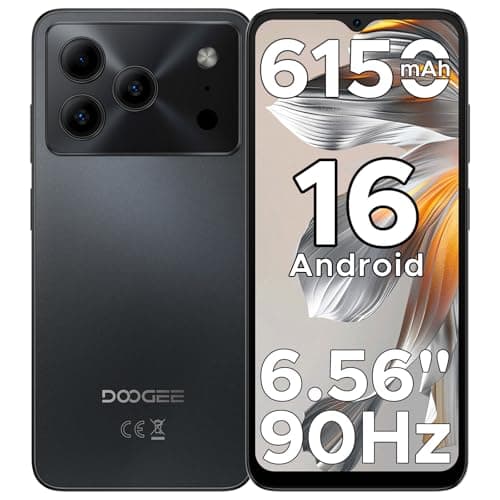 DOOGEE Note 56 Android 16 Smartphone Ohne Vertrag, 6150mAh Akku, 8,45mm Ultradünn + 6.56" HD + 90Hz Handy Günstig, Octa Core, 24 GB + 64 GB/ 2TB TF, 4G Dual SIM Simlockfreie Handys, Face ID/GPS/OTG