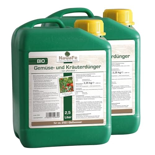 HaGaFe Bio Flüssigdünger Gemüsedünger Kräuterdünger Blattdünger Flüssig Dünger (5 L (2 x 2,5 L)) Bio Vegan