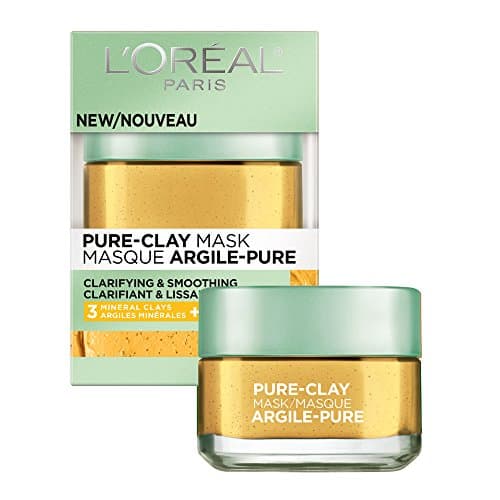 Tonerde Gesichtsmaske, L'Oreal Paris Skincare Pure Clay Gesichtsmaske mit Yuzu Zitrone für raue Haut zu klären und zu glätten, zu Hause Gesichtsmaske 10 oz