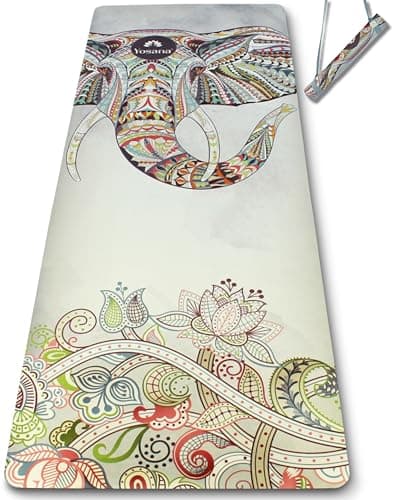 Yosana Yogamatte aus Naturkautschuk - rutschfest, Nachhaltige Yoga Matte mit Mikrofaseroberfläche zur raschen Aufnahme von Schweiß – Maschinenwaschbare Sportmatte - 183 x 68 cm