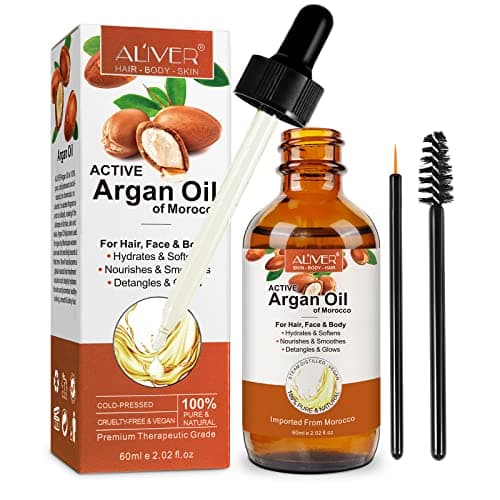Arganöl Haare 60ML Argan öl Vegan für Gesicht, Hautpflege, Haare, Nägel, Anti-Aging, Argan oil fördert Haarwachstum und stärkt die Haarwurzeln Vegan