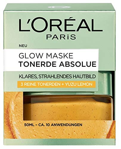L'Oréal Paris Tonerde Absolue Glow Maske für ein klares, strahlendes Hautbild, 50 ml