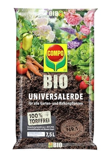 COMPO BIO Universalerde torffrei - für alle Garten- und Balkonpflanzen sowie Obst- und Gemüsekulturen 7.5 l Bio Öko