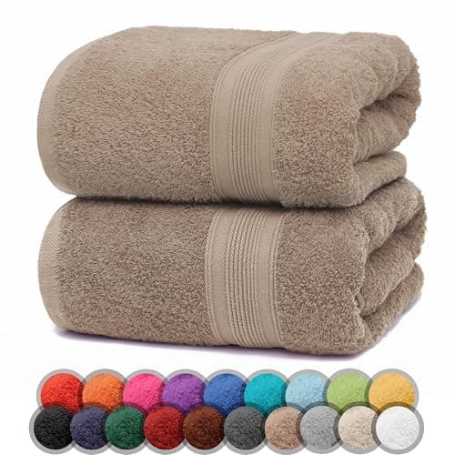 NatureMark 2er Pack DUSCHTÜCHER Premium Qualität 70x140cm DUSCHTUCH Dusch-Handtuch Doppelpack Farbe: Sand/Beige Öko