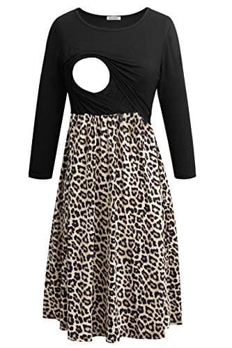 Smallshow Damen Schwangerschaftskleid Umstandsmode Kleide Umstandskleide Stillkleide Svp126 M