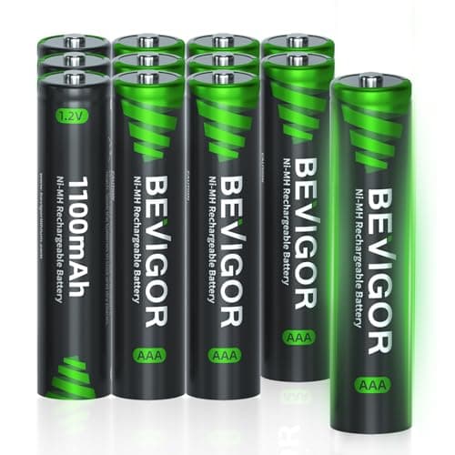 BEVIGOR AAA Akkubatterien, 1100mAh 1.2V Akku hohe Kapazität AAA NiMH wiederaufladbare Batterien, 12 Stück, vorgeladen