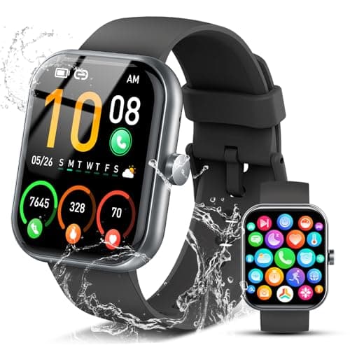 Coucur Smartwatch Herren Damen, 1.96" HD Smart Watch Fitness Tracker mit Telefonfunktion, 110+ Sportmodi Fitnessuhr Herzfrequenz Schlafmonitor Schrittzähler, IP68 Wasserdicht Sportuhr für Android iOS