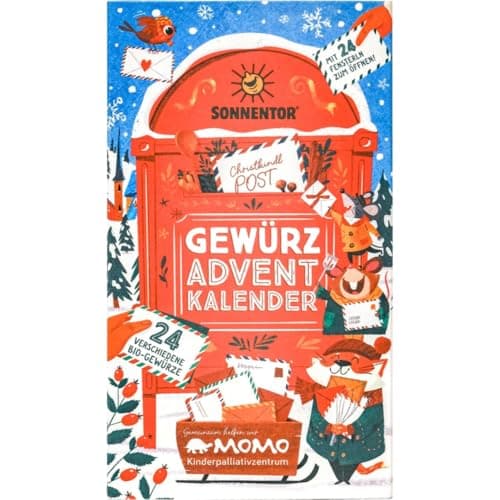 Sonnentor Bio Gewürz Adventskalender 2025, 24 Gewürze & Gewürzmischungen, Vegan, Mit Rezepten & Motiven Bio Öko Vegan