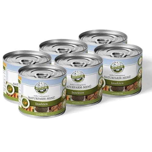 Bellfor Hypoallergenes Hundefutter Nass mit Insekten - Naturfarm-Menü - 6x200 g. Monoprotein Hundefutter für Allergiker, ohne Getreide & Kartoffeln – für kleine Hunde, sensitiv & nachhaltig. Öko
