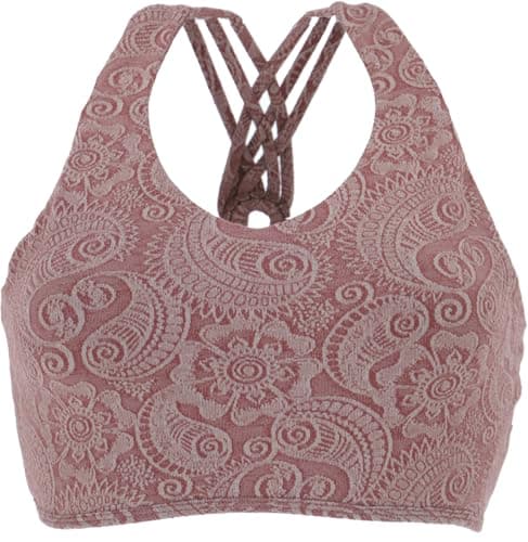 GURU SHOP Bauchfeies Top, Bra Top, Yoga Top aus Bio-Baumwolle - Braun, Damen, Size:XL Bio