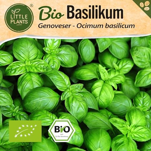 Little Plants BIO Basilikum Samen 500 Basilikumsamen Genoveser Kräutersamen Samenfest für Kräutergarten Kräuter Samen Küchenkräuter für Küche, Balkon und Garten Bio Öko