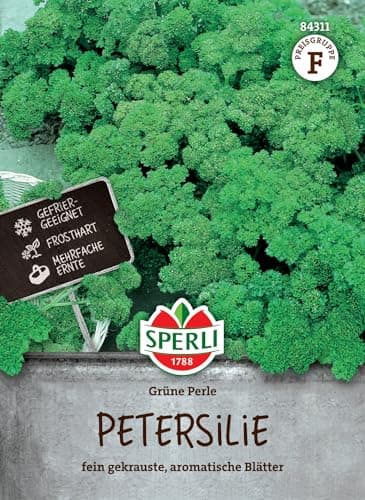 Sperli Petersiliensamen Grüne Perle - Hochwertiges Saatgut Bio für Kräuterbeet & Topf, Gefriergeeignete Petersilie, Mehrfachernte, Würzig & Ertragreich Bio Öko
