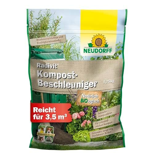 Neudorff Radivit Kompost-Beschleuniger – Bio Schnellkomposter zersetzt Kompostabfälle mit Sofort- & Langzeitwirkung. Kompoststarter für 3,5 m³, 1,75 kg Bio