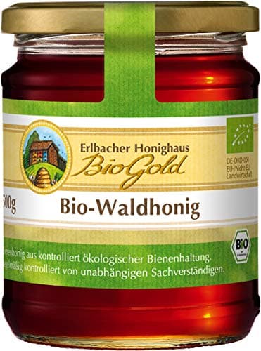 Bio-Waldhonig Erlbacher Honighaus BioGold 500g flüssig – Kräftig, dunkler Waldhonig aus ökologischer Bienenhaltung (1 x 500g) Bio Öko