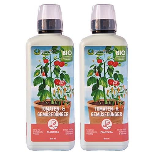 Plantura Bio Tomaten- & Gemüsedünger, 2er Set, Bio Flüssigdünger für Gemüse, 1,6 Liter Bio Öko Vegan