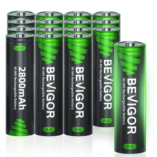 BEVIGOR AA Akkubatterien, 2800mAh 1.2V Akku hohe Kapazität AA NiMH wiederaufladbare Batterien, 16 Stück, vorgeladen