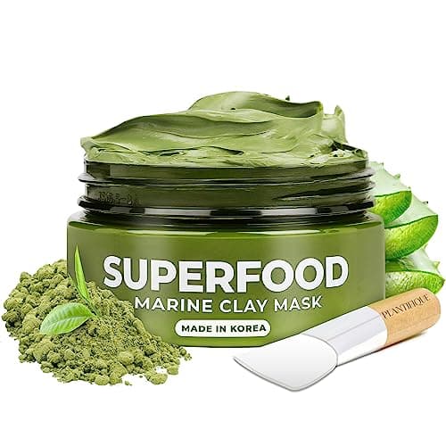 PLANTIFIQUE Koreanische Gesichtsmaske mit Avocado & Superfoods 100g - Tonerde Maske Gesicht Anti Pickel Poren Mitesserentferner Maske - Korean Clay Face Mask Öko