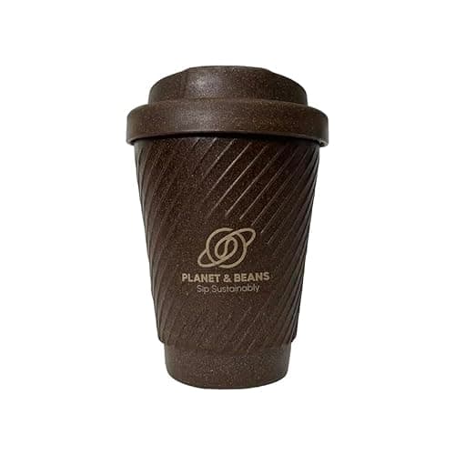 Planet & Beans™ Mehrweg Kaffeebecher aus recyceltem Kaffeesatz – 280 ml Thermobecher, BPA-frei & Hand Made in Germany – entwickelt im Rahmen eines nachhaltigen Studentenprojekts – „Sip Sustainably“