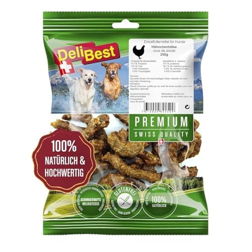 DeliBest Premium Hähnchenhälse Gourmet I Kauartikel für Hunde zur Unterstützung der Zahngesundheit I Hunde Kauartikel besonders aromatisch - ohne chemische Zusätze I leckere Hundesnacks 250 g