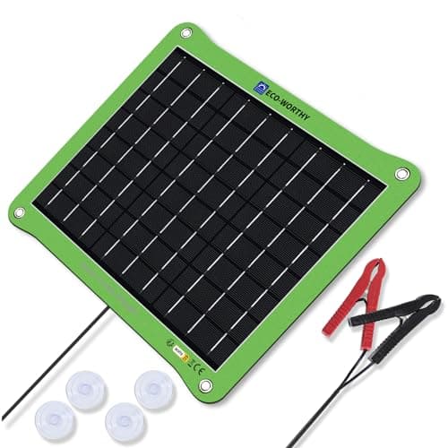 ECO-WORTHY 7.5W Solarpanel 12 V Solar Autobatterie Ladegerät, Solarladegerät für Erhaltungsladung, Tragbares Wasserdichtes Solarmodul für Auto, Boot, Motorrad, Wohnmobil, LKW Usw. Öko