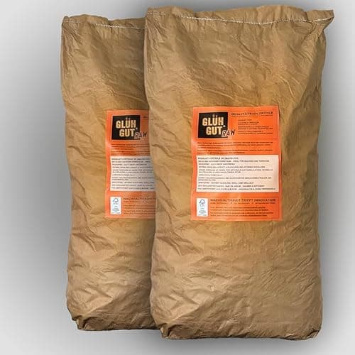 Holzkohle 2x10 kg – 20 kg Grillkohle FSC Buchenholz – Körnung 20–80 mm – rauchfrei & emissionsarm – Lange Glut, wenig Asche Öko